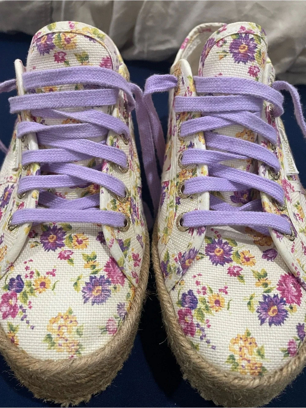 LoveshackFancy X SuperGA Floral Espadrille Platform Sneakers